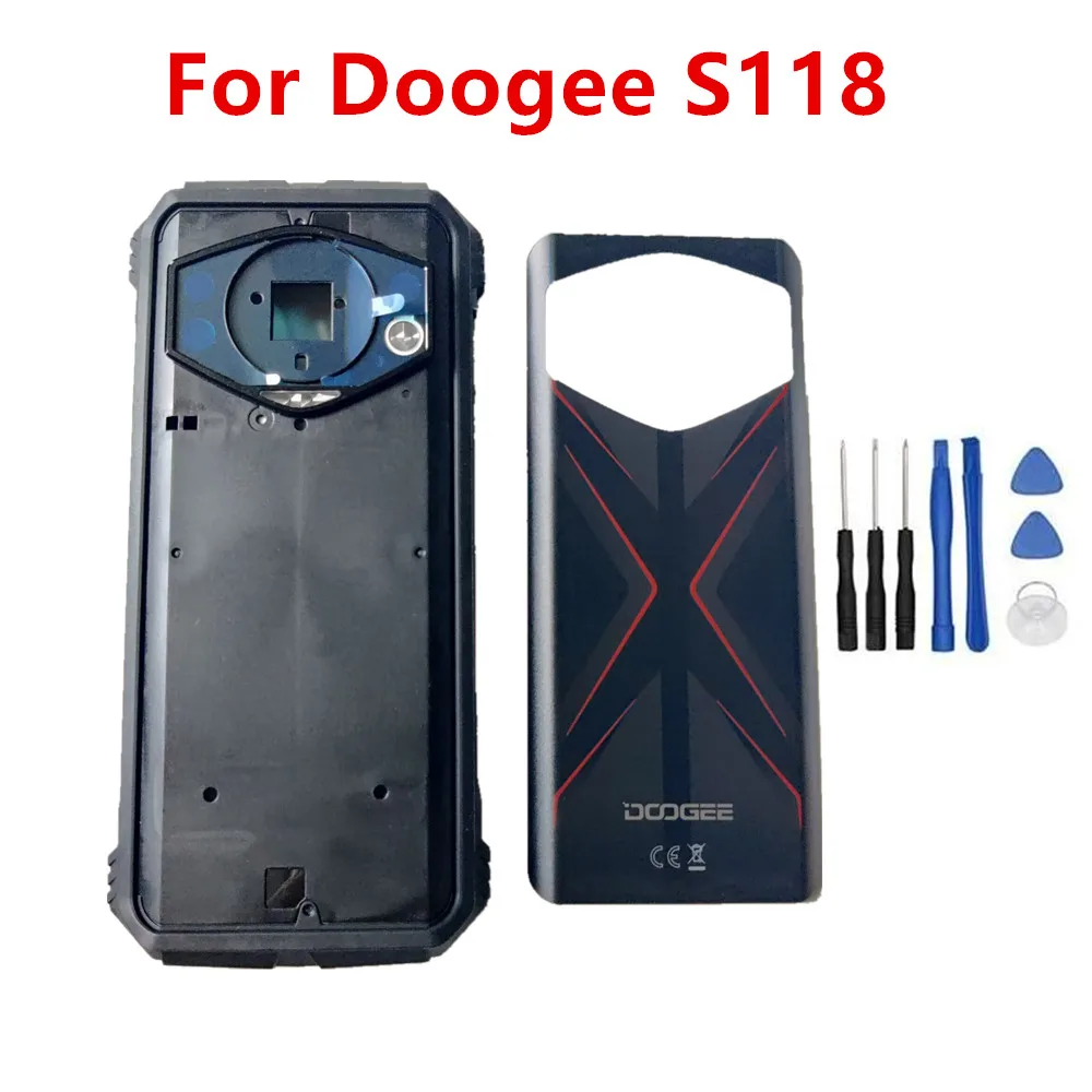 New For Doogee S118 Cell Phone Back Battery Case Housings Door Decorative Outside Case Replacement