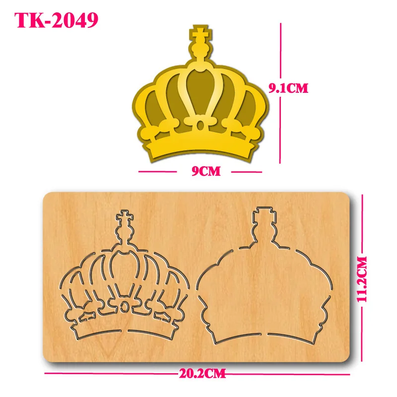 

Crown wooden cutting mold, DIY handmade keychain/bag pendant and other decorations, durable mold, easy to operate