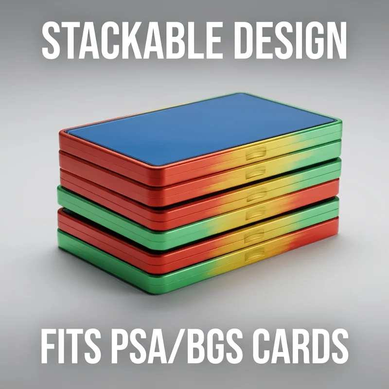 Heavy Rainbow Gradient Magnetic Display Frame for PSA BGS Graded Cards UV Protection Scratch Resistant Storage Box No Base