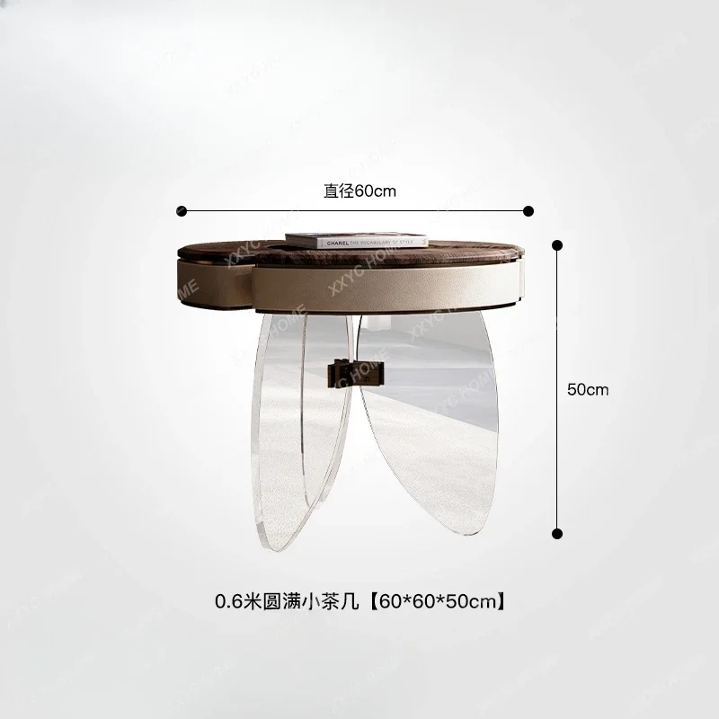 A  Natural marble coffee table new special-shaped luxury stone living room furniture storage round size coffee table