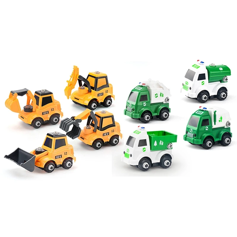 

DIY Sanitation Vehicle Take Apart Construction Vehicles Toys Children Screw Boy Tool For 3 4 5 Age Kids