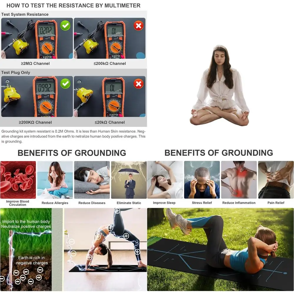 

Grounding Yoga Mat, 72x24inch, Earthing Sleep Pad for Physical Therapy, Exercise & Workout Non Slip Mat, Reduce Anxiety and Impr