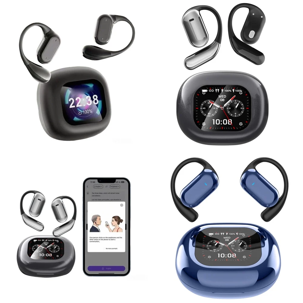 

UYUXIO OWS Wireless Headphone with AI Language Translation Real Time Translation Earbuds for Travel with 144 Online Languages