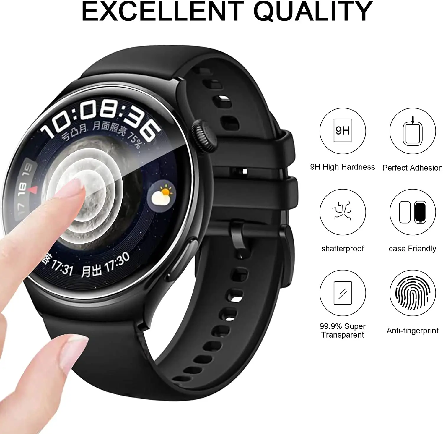 3PCS 3D Curved Hydrogel Film For Huawei Watch 4 Smart Watch Soft TPU Screen Protector For Huawei Watch 4 Pro Is Not Glass