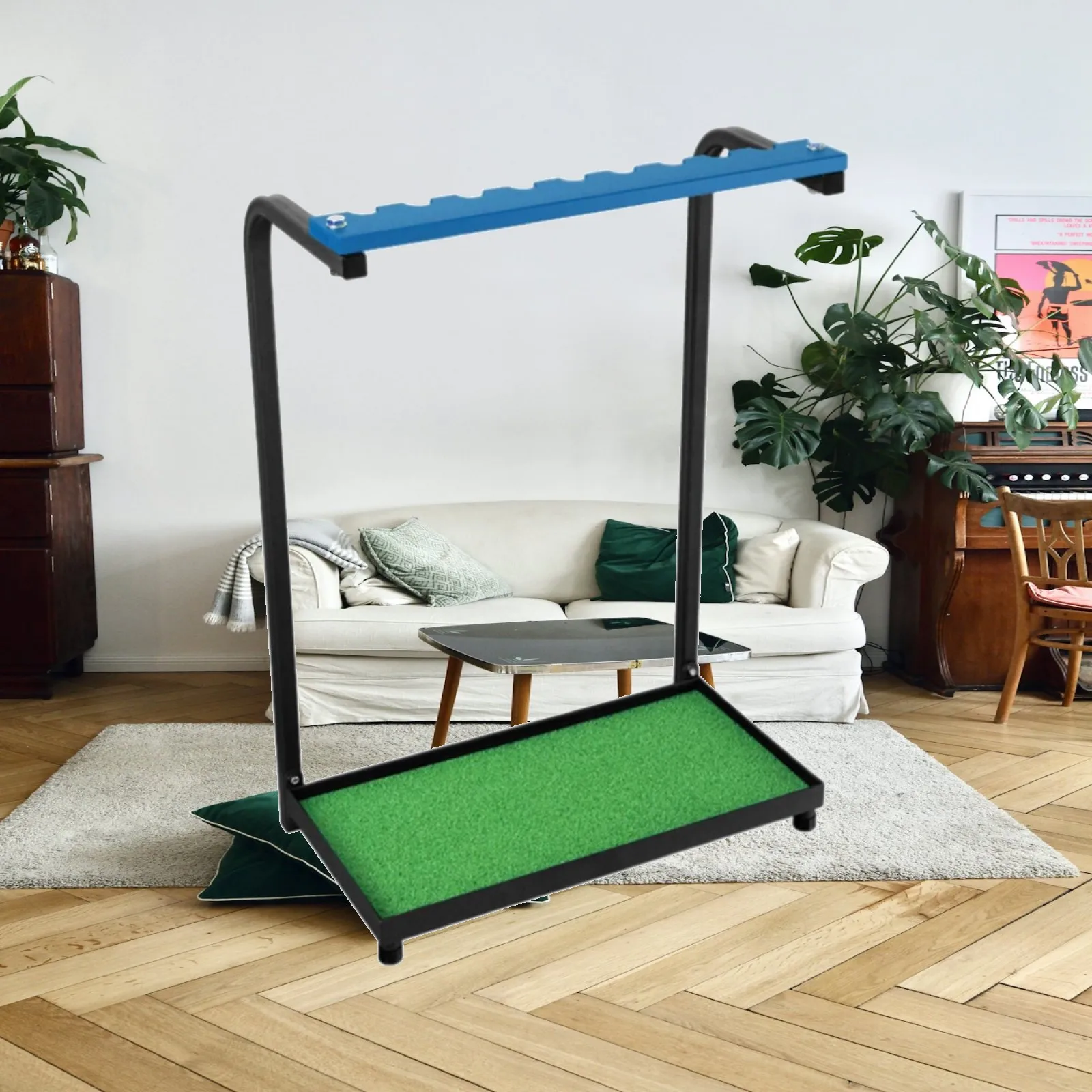 Golf Club Rack with Turf Base 9-Slot Golf Rack with Turf Mat Base Floor-Standing Freestanding for Golfers, Garage, Home Gym
