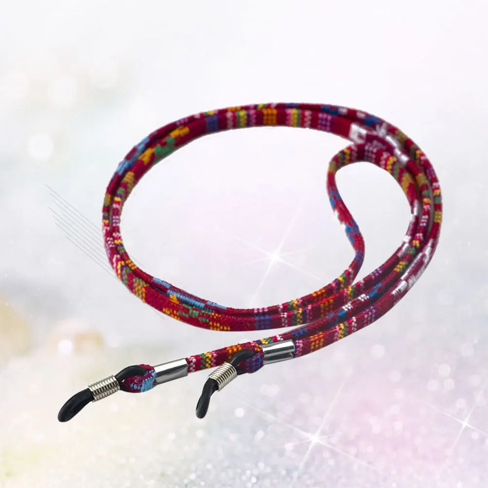 

Glass String Non-Slip Decor Eyeglasses Holder Cotton String Wine Red Stylish Durable Secure Lightweight Glasses Cord