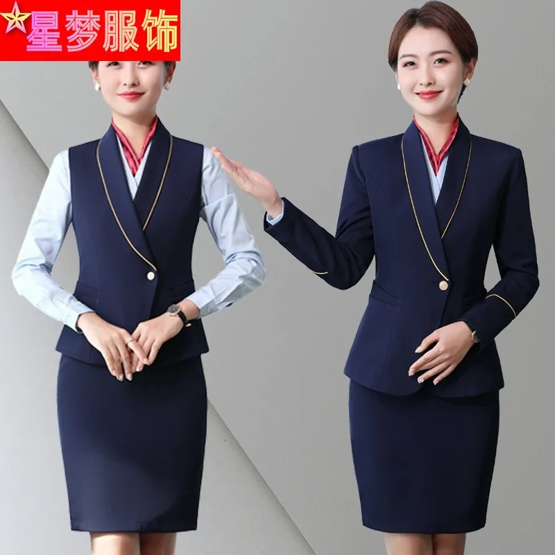 9922 Hotel Waiter Workwear Business Wear Vest Suit Formal Suit Stewardess Flight Attendant Workwear Uniform