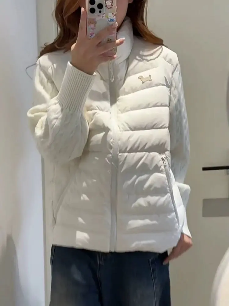 

Вязаная хлопковая куртка American Sle с вышивкой и воротником-стойкой, повседневная теплая верхняя одежда для мужчин, молодежное зимнее пальто Faion