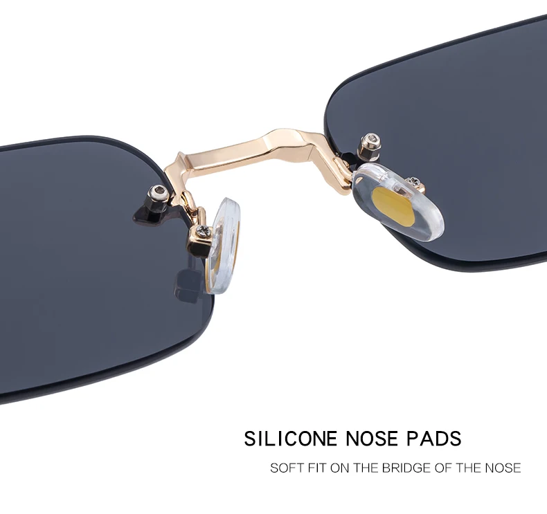 Kleine Rahmen Rechteck Randlose Punk Sonnenbrille Männer 2025, Luxus Marke Vintage Metall Sonnenbrille Für Männliche Klassische Shades UV400 – Detail 8