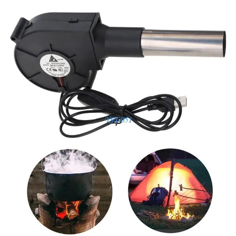 E15A 5V enchufe USB 3 ventilador regulación velocidad parrilla estufa leña portátil móvil aire libre