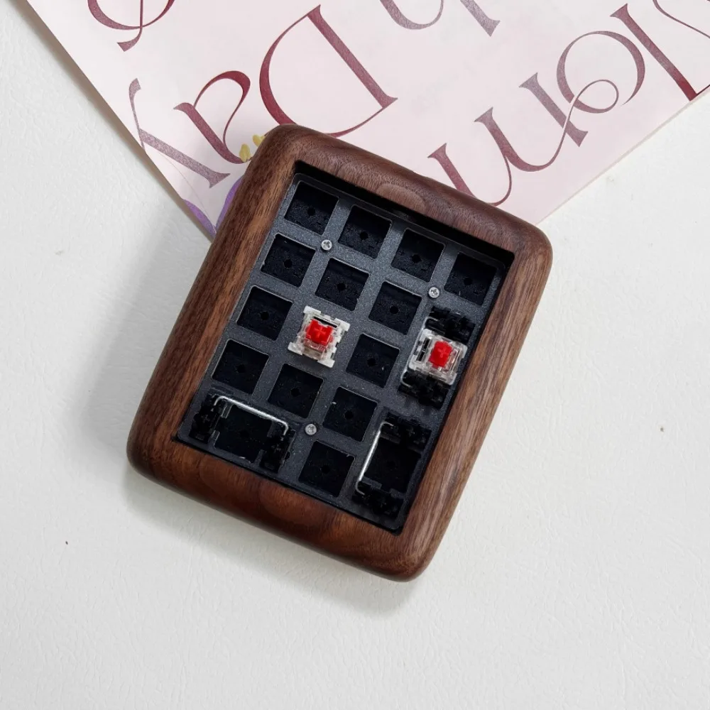 

Wooden Numeric Keyboard Kit Bluetooth Dual Mode Gasket Black Walnut Customized Hot-Swap Office Mechanical Numeric Keypad Gifts
