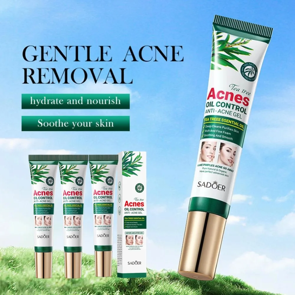 SADOER Tea Tree Acne Removendo Creme Controle de Óleo ANTI-ACNE GEL Limpeza Profunda Hidratante Hidratante Cuidados com a Pele Facial