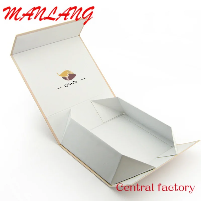 

Custom Custom Logo Ribbon Printed Folding Foldable Cardboard Magnet Magnetic Gift Packaging Packaged Paper Box