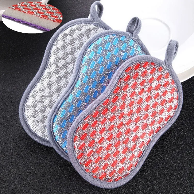 2/4pcs Cleaning Sponge for Dishes Multi-Purpose Scrub Sponges for Kitchen Bathroom Dishwashing Brush Tools Accessories