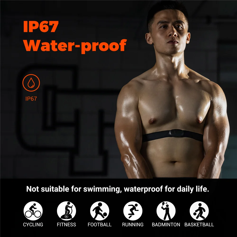 COOSPO H6M หน้าอก Heart Rate Monitor สายคล้องบลูทูธ 4.0 ANT + Heart Rate Sensor กันน้ําสําหรับ Garmin Wahoo