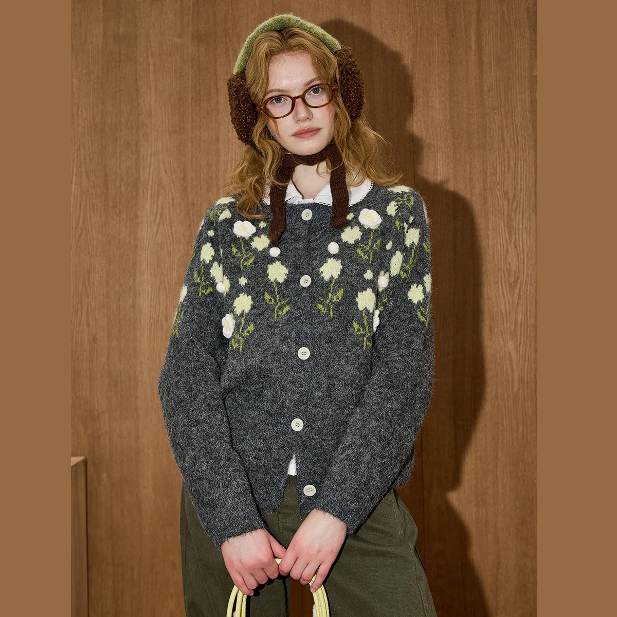 2025 겨울 여성 빈티지 3D 플로럴 자수 스웨터 안티에이징 루즈핏 풀오버 코지 Y2K 시크 니트웨어 오버사이즈 라운지웨어