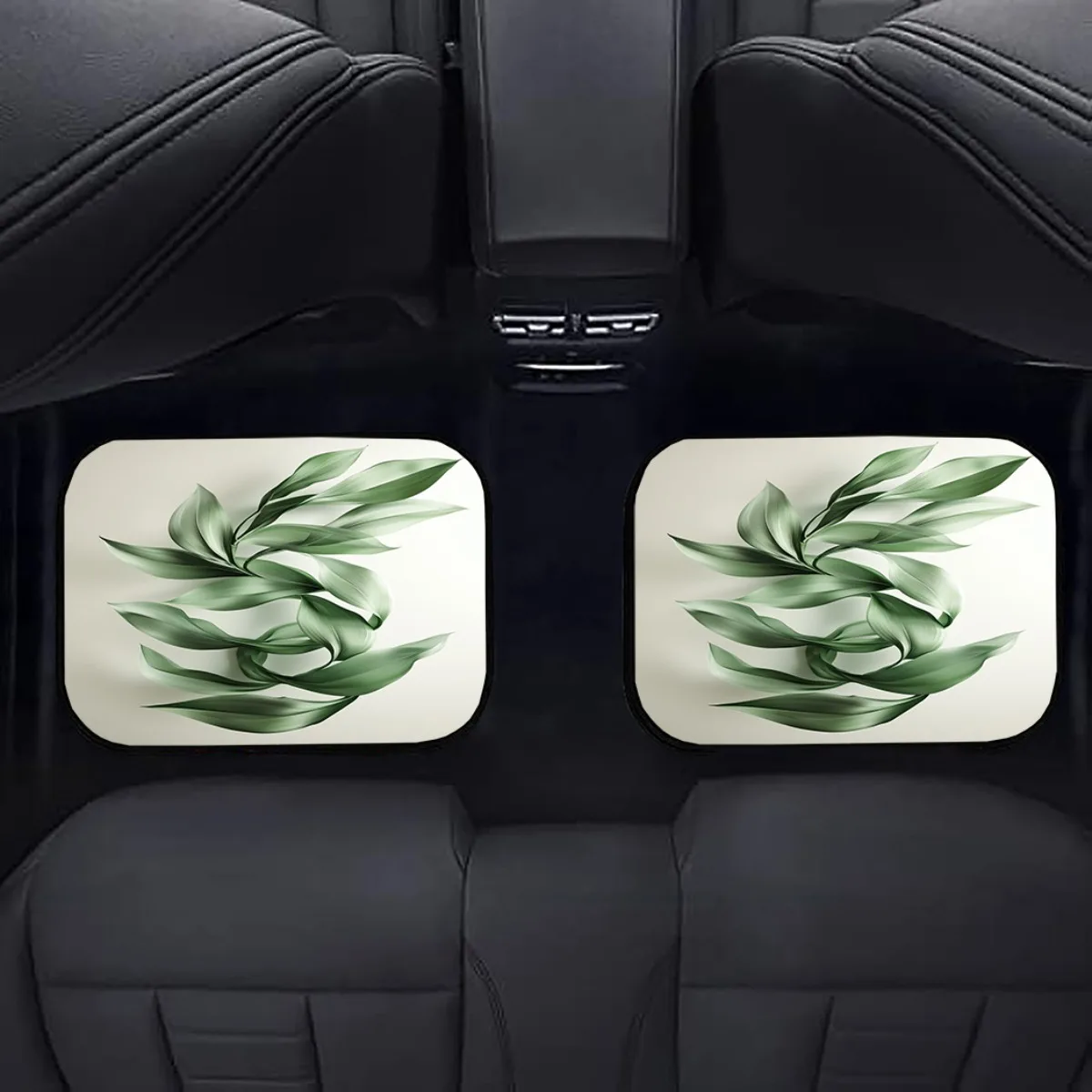A High-Quality Car Mat Featuring A Easy Flowing Pattern Of Natural Leaves, Equipped With A Non-Slip Backing, Easy To Install And