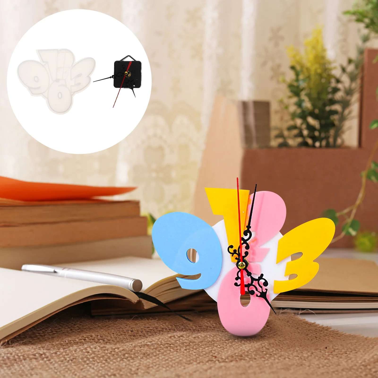 

1 set 1 Set Silicone Clock Mold Diy Wall Hanging Decorative Craft Making Mold For Unique Art Creative Home Decoration