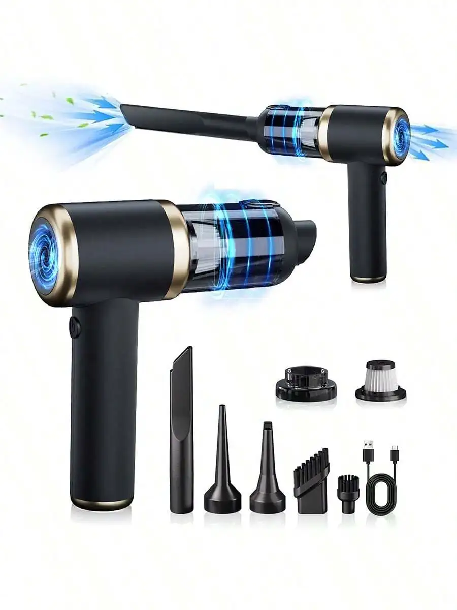 Handheld Car Vacuum Cleaner, Suction And Blower Integrated Wireless Mini Vacuum Cleaner, USB Charging, Multiple Nozzles, Efficient Home And Car Cleaning, Suitable For Cars, Homes, Offices, Cleaning Pet Hair