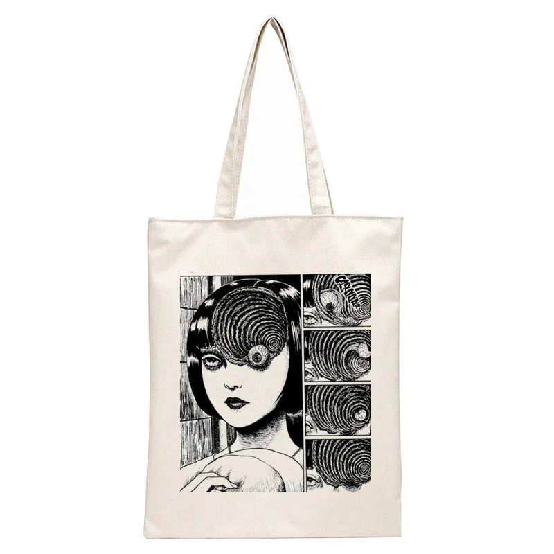 Japan Manga Junji Ito Tomie Shintaro Kago Graphic Hipster Cartoon Print Shopping Bags Girls Fashion Casual Pacakge Hand Bag