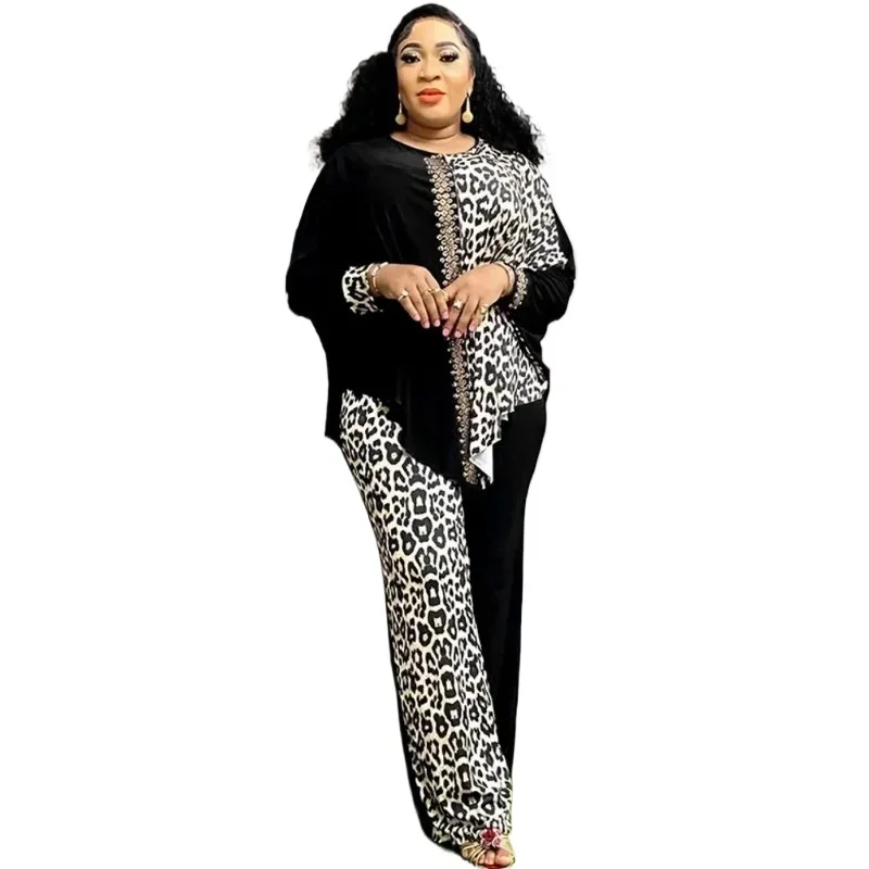 

Женские комплекты из 2 предметов Dashiki, Новое поступление в африканском стиле, весенне-осенние одинаковые комплекты, комплекты из двух предметов, топ, брюки, костюмы, одежда