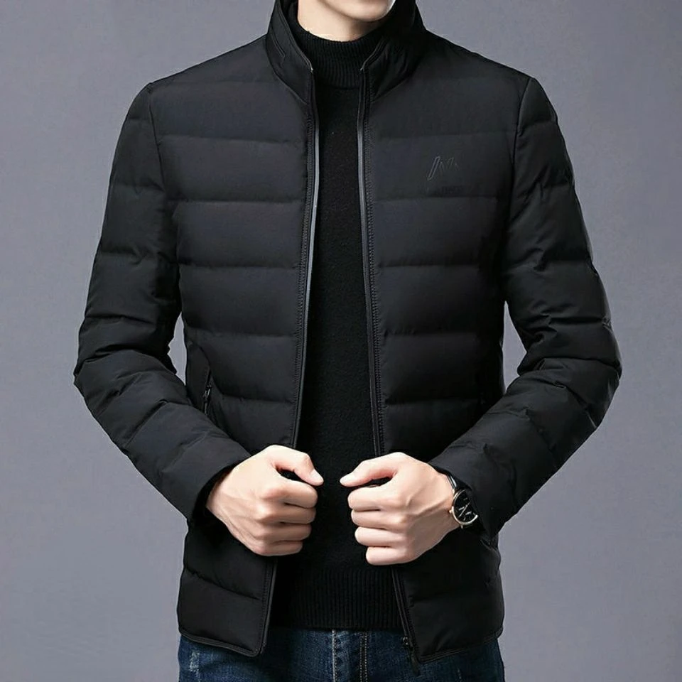 Men's Winter Short Warm Down Jacket with Packable Down Classic Japanese Fashion High-quality Hooded Printed Cotton Coat C71