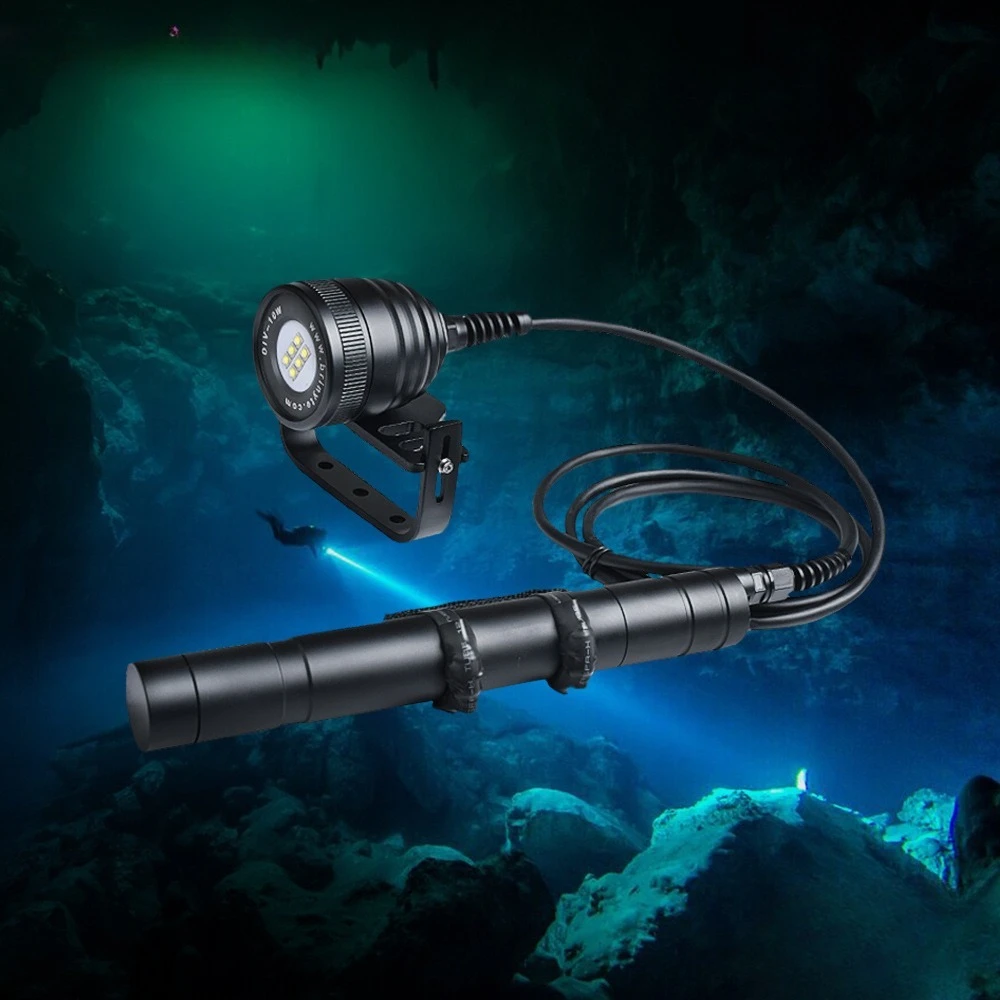 Cross-border model, diving photography fill light flashlight 30W high power, waterproof 150 meters IPX8 submarine main light