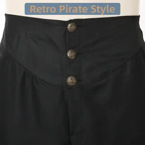 Pirate Costume Breeches Pirate Pants Renaissance Medieval Viking Trousers Cosplay Back Lace Up Shorts