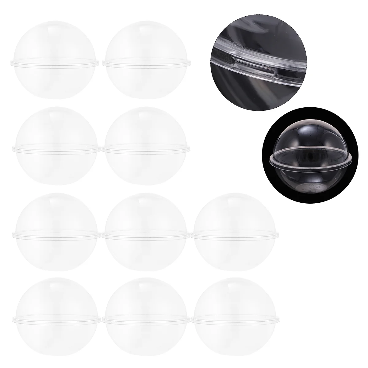 

10 Pcs Cupcake Containers Clear Sphere Fillable Ball Candy Boxes Individual Transparent