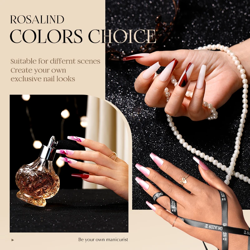 ROSALIND Autumn&Winter Series Gel Nail Polish Trendy Color Nail Gel Varnishes Semi-permanent UV Lamp For Nail Art Base Top Coat