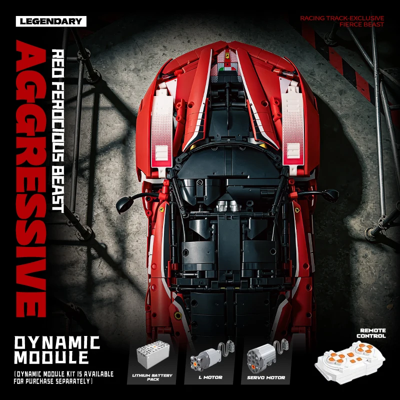 Technic 1:10 Ferrari FXX K Evo Supercar Building Set Butterfly Doors 2401 PCS