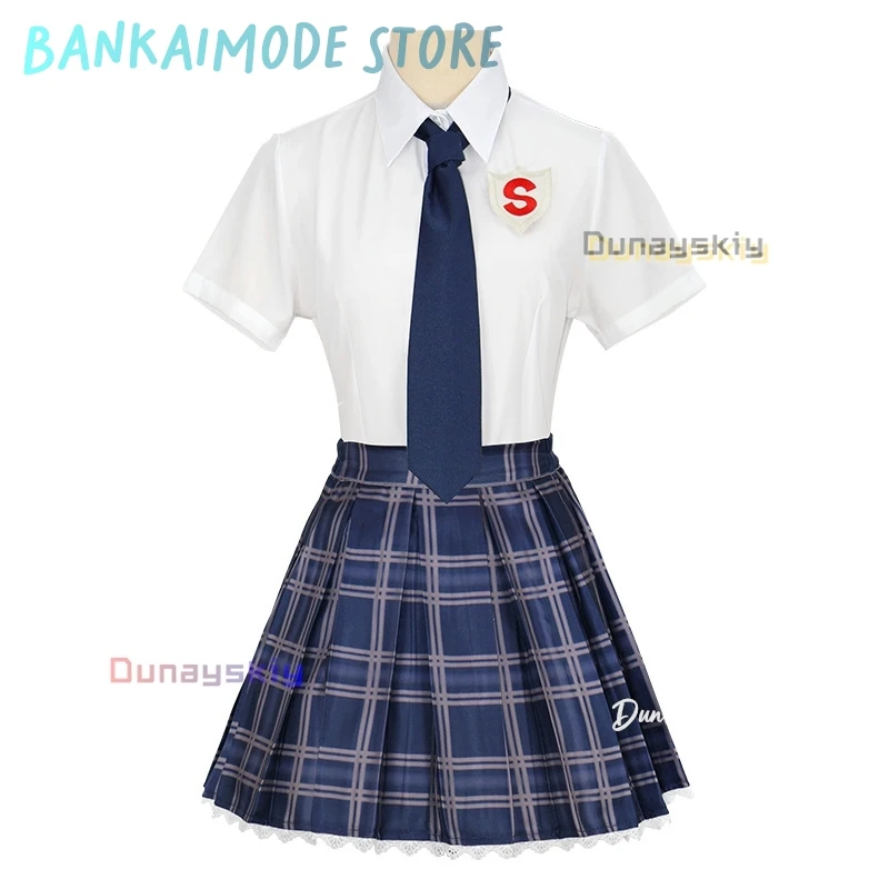 Calcinha e meia com cinto de liga anarquia cosplay traje peruca jk uniforme escolar chapéu saia camisa branca acessórios para o cabelo