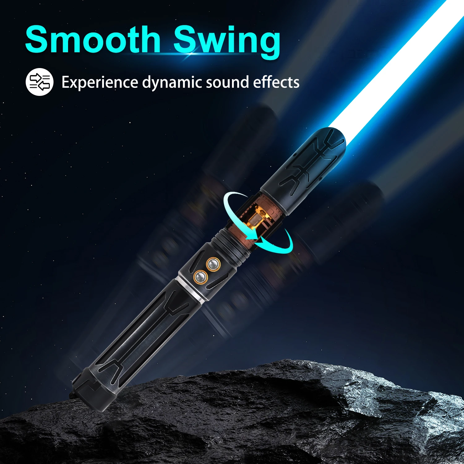 

TXQSABER Crystal Lightsaber RGB SNV4 Neo Pixel Smooth Swing Metal Handle With LED Strip Blade Skywalker Replica Toys-Dark Hunter