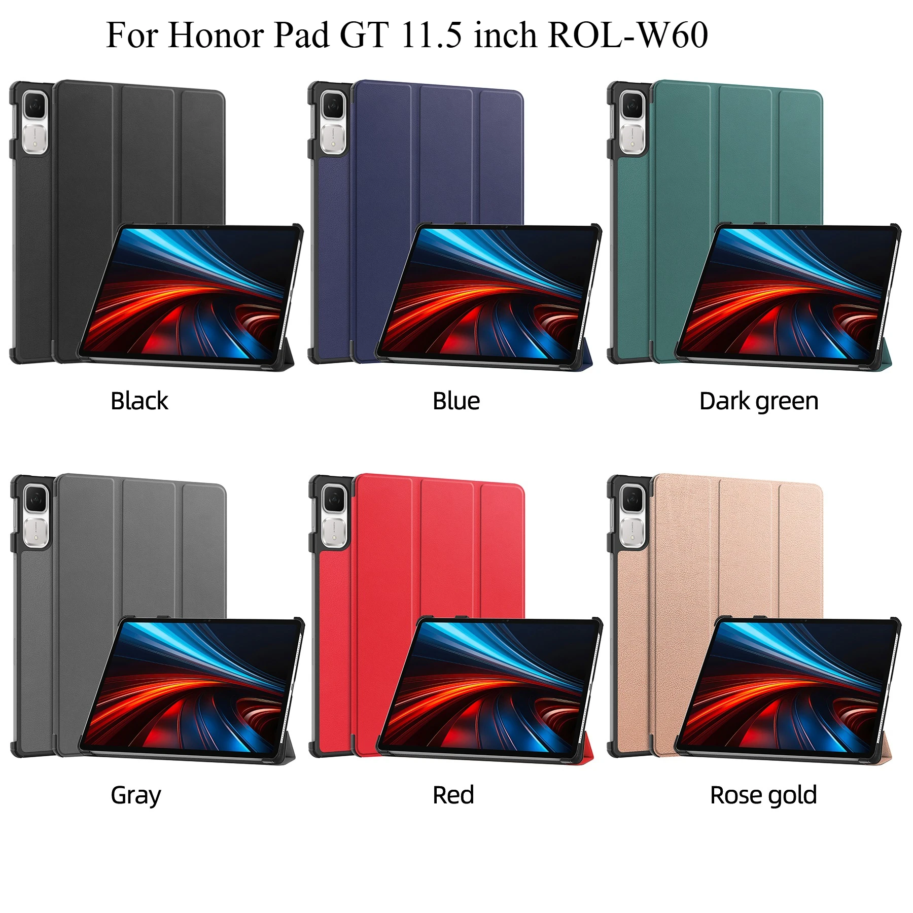 

Кожаный чехол ROL-W60 для Honor Pad GT 11,5 дюймов, тройной жесткий смарт-чехол для Honor GT 11,5 дюйма, 2025 планшета GT, чехол Funda # РН