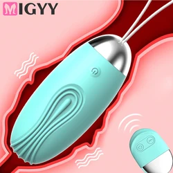 Vibrador tipo bala para mujer, Juguetes sexuales con Control remoto inalámbrico, huevos vibradores, consolador, estimulador de clítoris, punto G