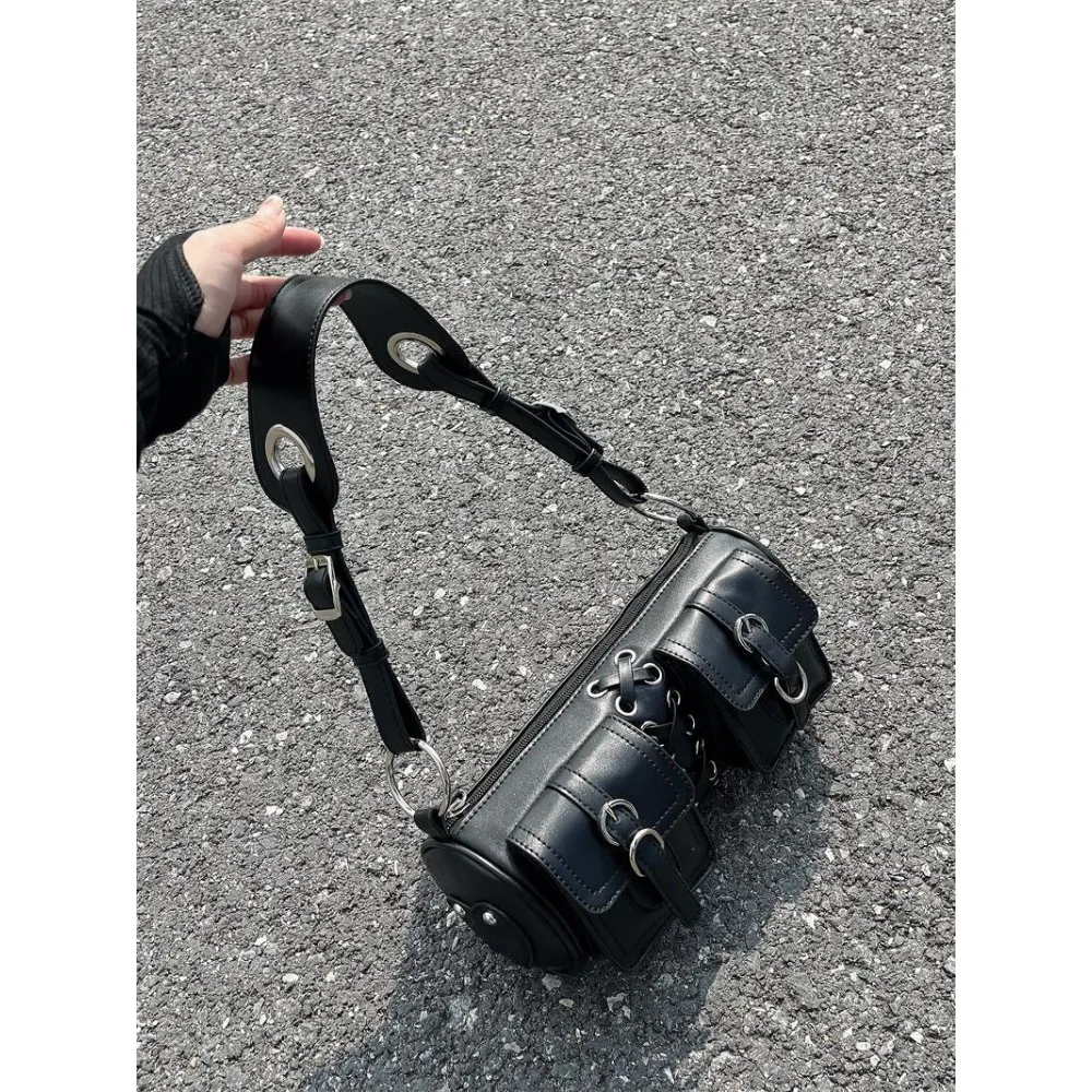 Neue Retro Spice Girls Unterarmtasche Pendler Premium strukturierte Umhängetasche Baguette Taschengurte Schulterzylindertasche Mode