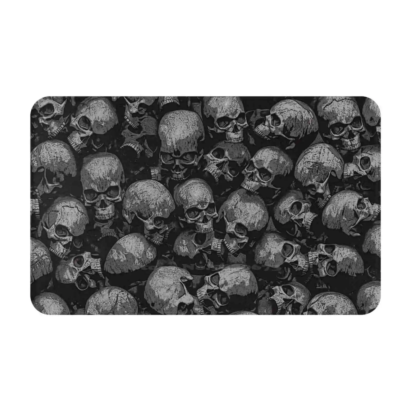 Totally Gothic Soft Cushion Car Home Carpet Door Mat Skulls Gothic Pattern Macabre Death Skeleton Grunge Horror Halloween Bones