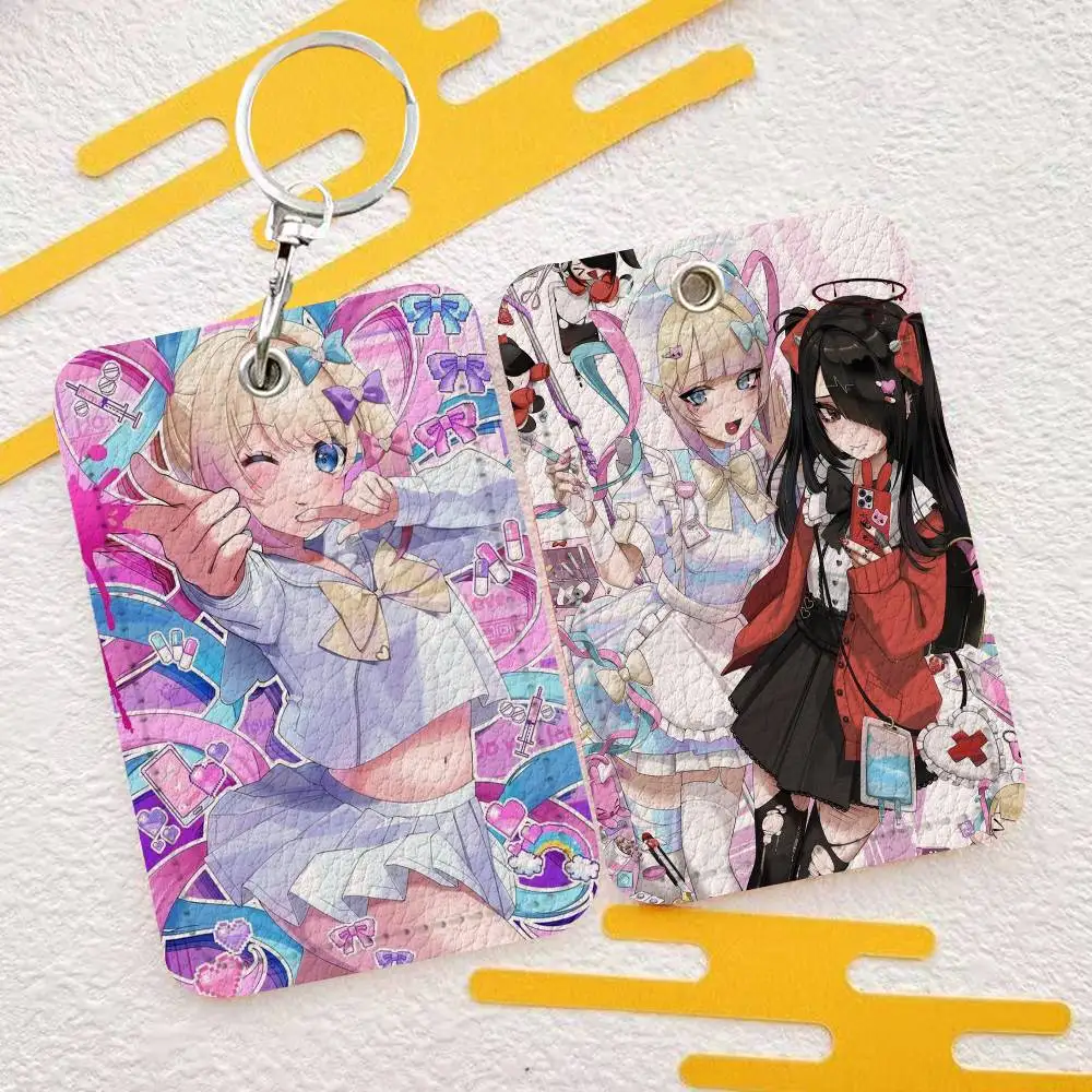 

Модный кожаный картхолдер-брелок Game N-Needy Girl O-Overdose: прочный держатель для кредитных и проездных карт