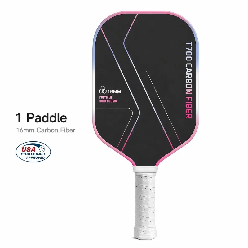 USAPA Approved T700 Carbon Fiber Pickleball Paddle 16mm Polymer Honeycomb Core Frosted Surface