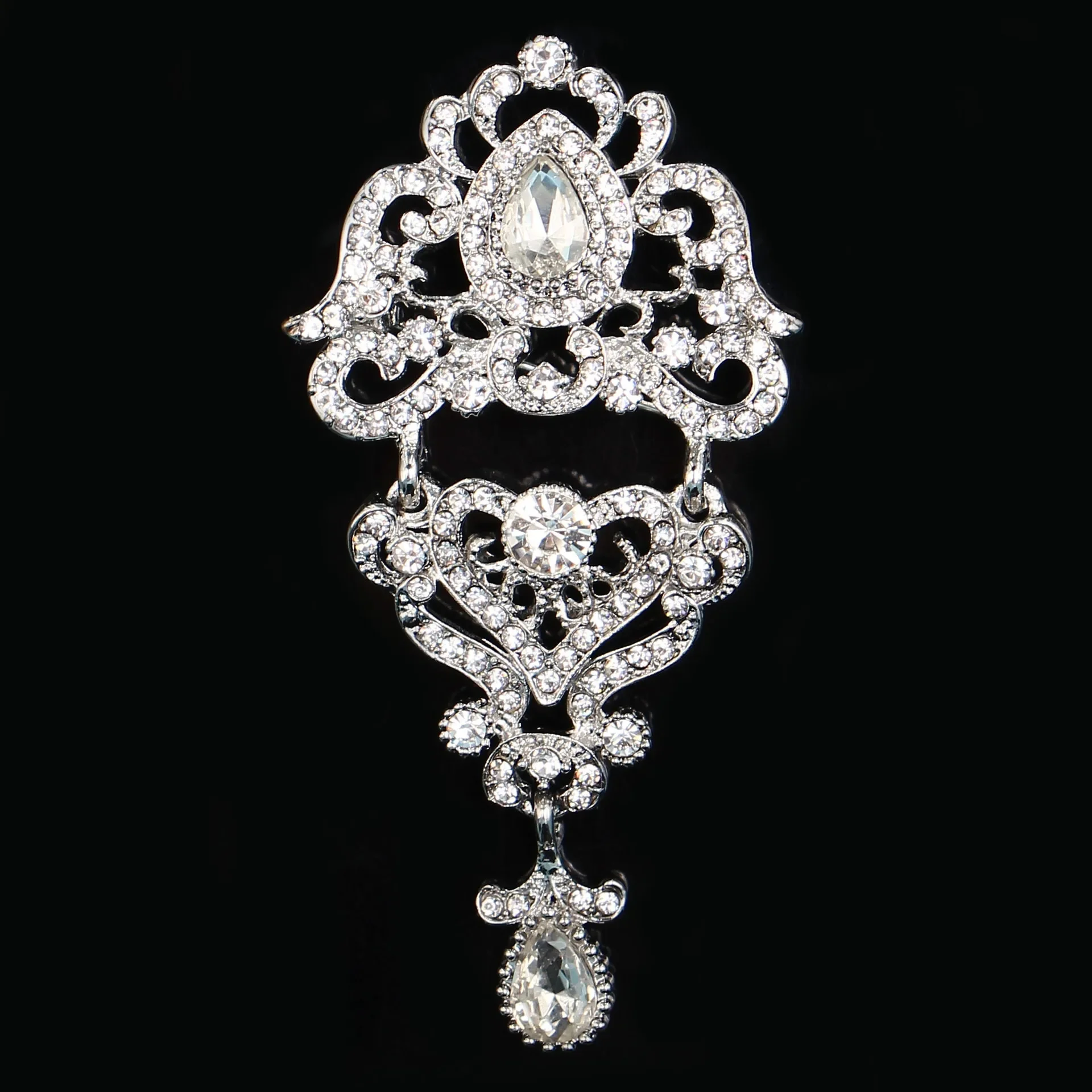 New 2 Pcs/bag High Quality Creative Rhinestone Embellishment Brooch Joker Fashion Clothing Pin Alloy Corsage