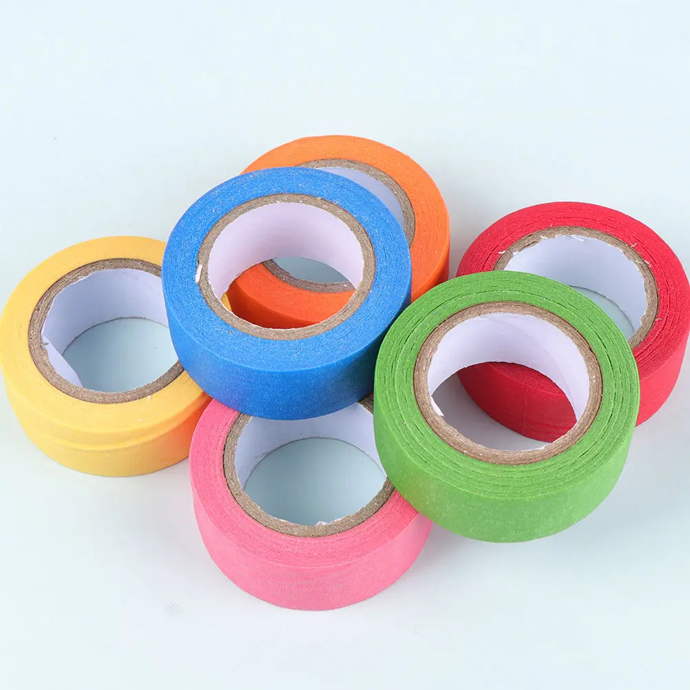 12 Rolls Colorful Masking Tape High Temperature Resistant Tear Resistant Easy Peel Adhesive for Car Spraying Home Painting DIY