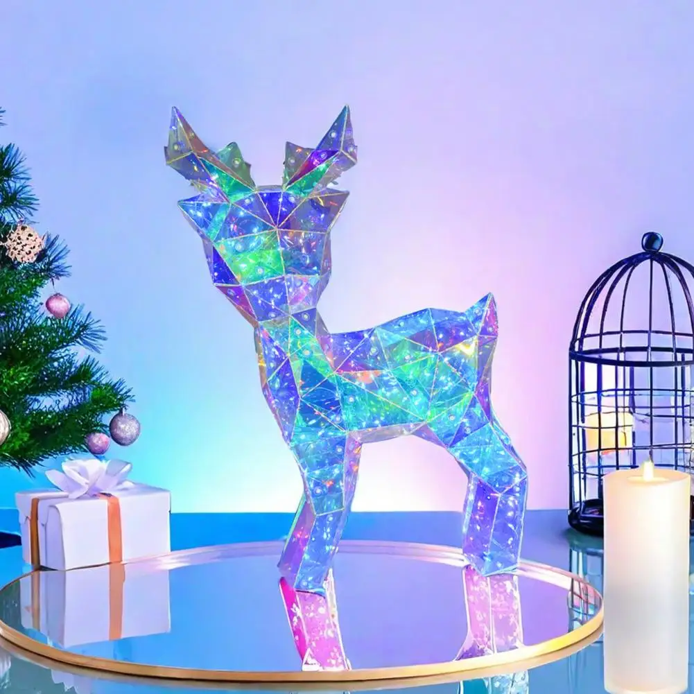 

Christmas Light Deer Ornament Courtyard Festive Decor Christmas Glowing Deer Night Light Usb Rechargeable 3d for Valentine's