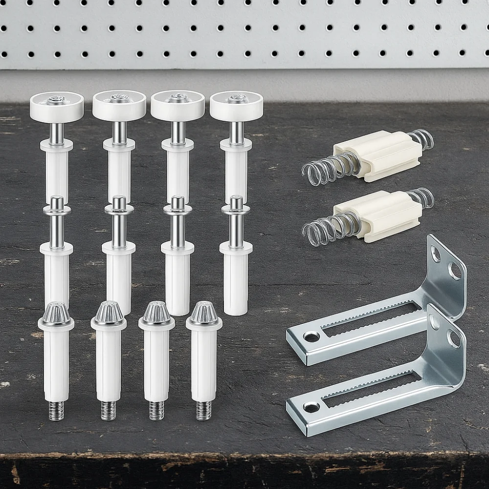 16 قطعة محورية علوية للباب ثنائية الطي آمنة للتثبيت، سهلة الضبط، أجهزة الباب ثنائية الطي، زنبركية من الفولاذ المقاوم للصدأ #3