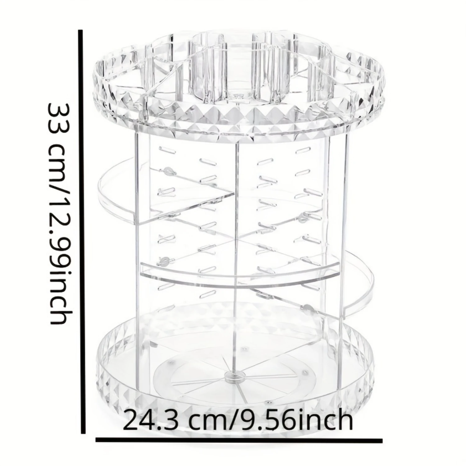 Rotating Makeup Organizer for Vanity, High-Capacity Cosmetic Dresser Organizer for Perfume, Lipstick, Lotion, Brushes