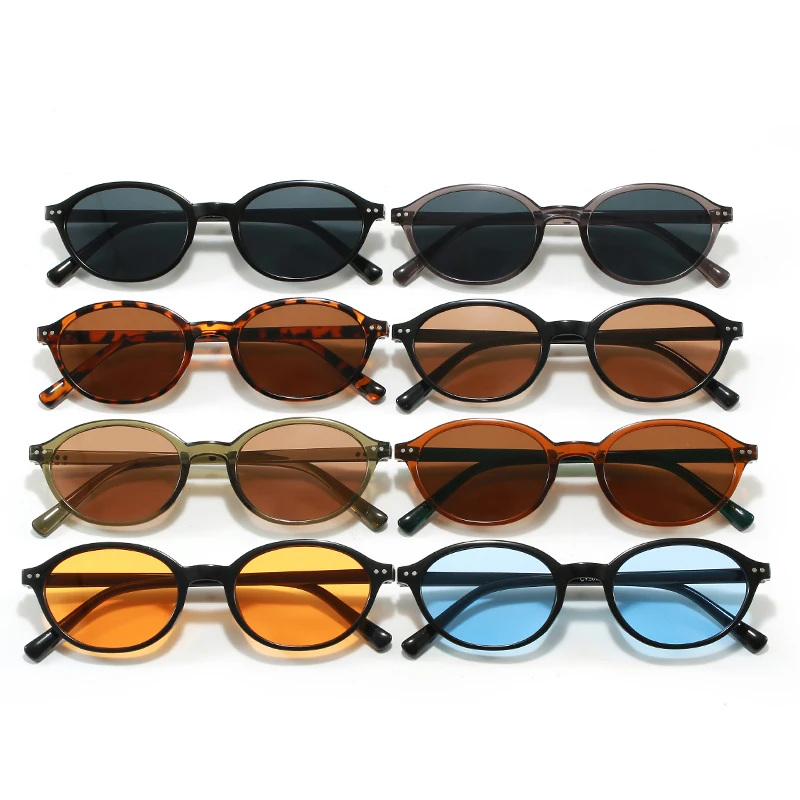 Neue Rice Nail Sonnenbrille mit ovalem Rahmen, modische Outdoor-Sportbrille, klassische, mehrfarbige, schlichte Sonnenbrille mit UV-Schutz