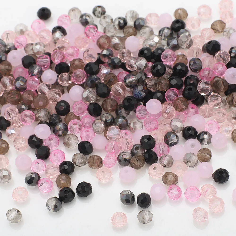 500 stks/partij 4MM AB Kristalglas Rondelle Facet Losse Spacer Ronde Kralen voor DIY Maken Ketting Armband Sieraden accessoires