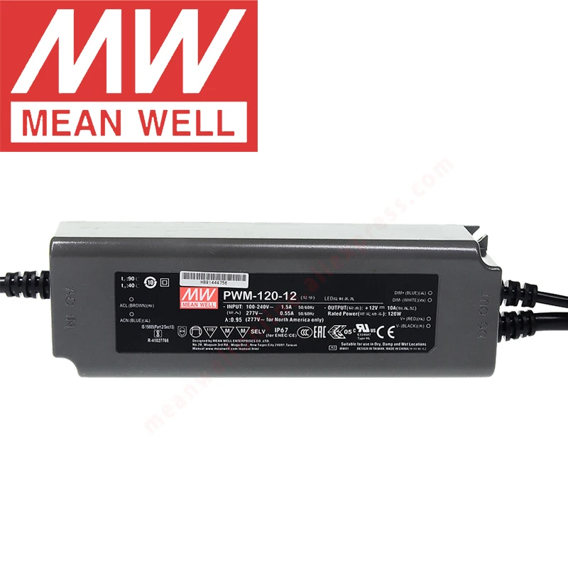 Imagem -04 - Original Médio Bem Pwm60 120 20012 24kn Pfc Função Pwm-kn Séries 60w 120w 200w Tensão Constante Pwm Saída Knx Led Driver