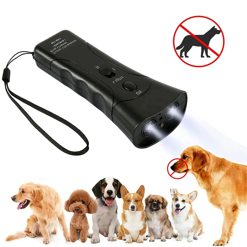 Pet Dog Repeller Anti Barking Stop Bark Dogs Training Device LED Ultrasonic Dogs Adapter Without Battery Pet Supplies Wholesale