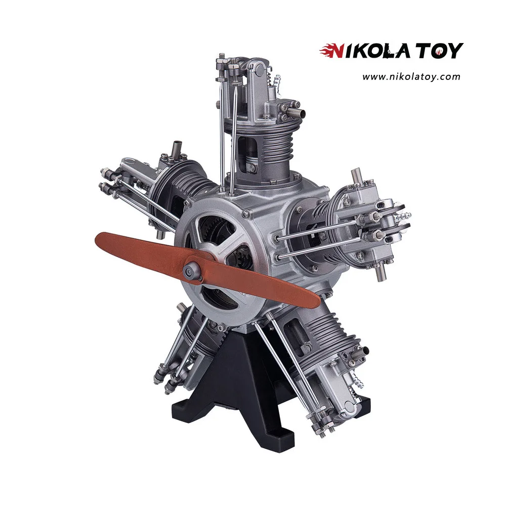 Saturn Culture Full Alloy Star - Five Cylinder Engine Model Mechanical Art Assembly Ornament