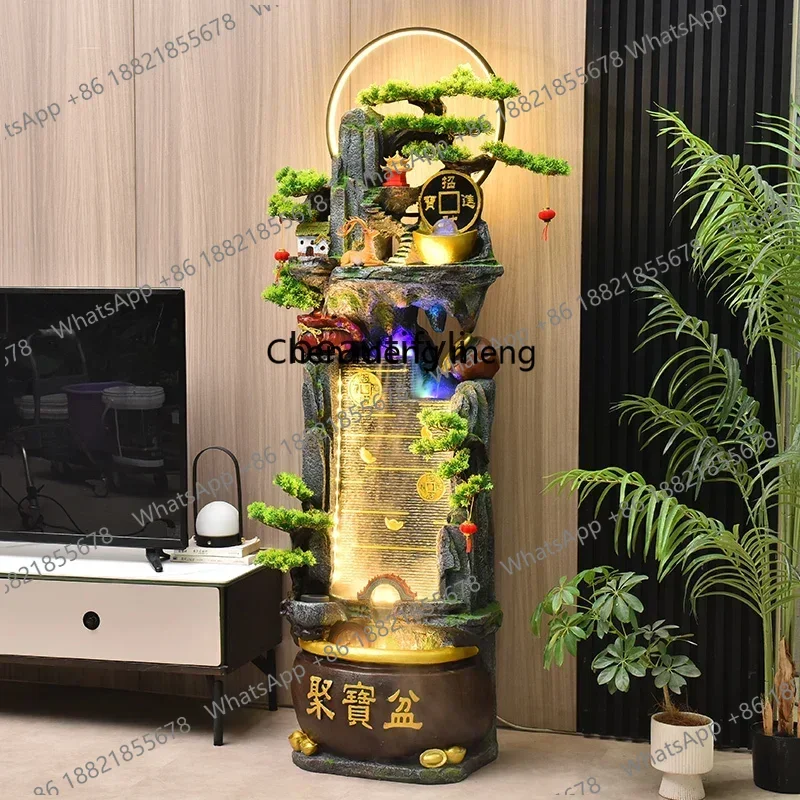 zS173Feng Shui wheel rockery flowing water ornament circulating water gathering fortune landing office